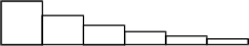 Sequence of six connected rectangles. Proceeding from left to right, each rectangle is shorter than the one before it.